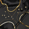 Necklace Titanium Steel Double Layer Flat Snake Blade Chain With Letter Pattern And Diamond Design