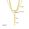 Necklace Titanium Steel Doublelayered Asymmetrical Pullout Chain Electroplating Women's Fashionable Cold Style