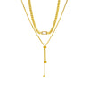 Necklace Titanium Steel Doublelayered Asymmetrical Pullout Chain Electroplating Women's Fashionable Cold Style