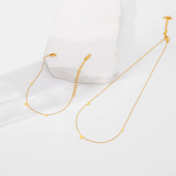Necklace Titanium Steel Electroplated 18K Gold Geometric Design Unisex