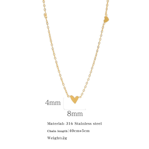 Necklace Titanium Steel Electroplated 18K Gold Geometric Design Unisex