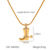 Necklace Titanium Steel Electroplated 18K Gold Inlaid Green Zircon Heart Shape For Women