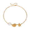 Necklace Titanium Steel Electroplated Starfish Shell Hammer Pattern Marine Ins Style For Women