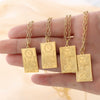 Necklace 316L Stainless Steel Embossed Sun Moon Pendant Bamboo Chain Electroplated Geometric Jewelry