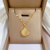 Necklace Titanium Steel Exaggerated Microinlaid Real Gold Electroplated Cartoon Geometric Style Accessories