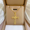 Necklace Titanium Steel Exaggerated Microinlaid Real Gold Electroplated Cartoon Geometric Style Accessories