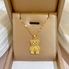 Necklace Titanium Steel Exaggerated Microinlaid Real Gold Electroplated Cartoon Geometric Style Accessories