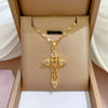 Necklace Titanium Steel Exaggerated Microinlaid Real Gold Electroplated Cartoon Geometric Style Accessories