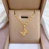 Necklace Titanium Steel Exaggerated Microinlaid Real Gold Electroplated Cartoon Geometric Style Accessories
