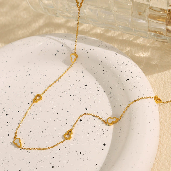 Necklace 316L Stainless Steel Fashion Ol Style Electroplating Plants And Flowers Design For Women