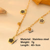 Necklace Titanium Steel Fiveleaf Flower Love Butterfly Geometric Electroplating For Women