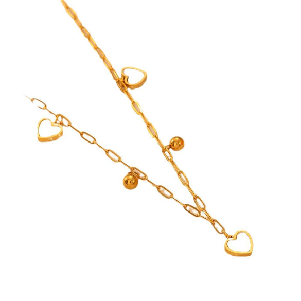 Necklace Titanium Steel Fiveleaf Flower Love Butterfly Geometric Electroplating For Women