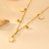 Necklace Titanium Steel Fiveleaf Flower Love Butterfly Geometric Electroplating For Women