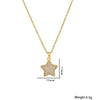Necklace Titanium Steel Fivepointed Star Diamond Goldplated Jewelry For Women