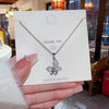 Necklace Titanium Steel Flower Pattern Mixed Gemstone Setting Zirconia Light Luxury Women's Accessories