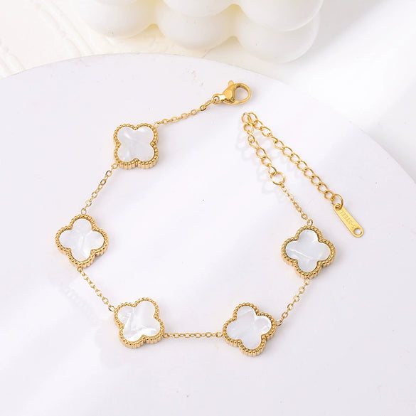 Necklace Titanium Steel Four Leaf Clover Electroplating Light Luxury Women's O Chain