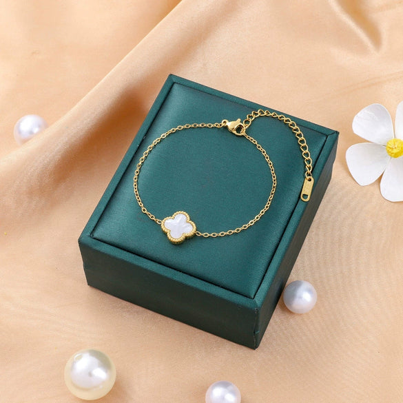 Necklace Titanium Steel Four Leaf Clover Electroplating Light Luxury Women's O Chain