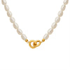 Necklace Titanium Steel Freshwater Pearl Chain Geometric Gold Plated