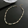 Necklace Titanium Steel Freshwater Pearl Geometric Vintage Simple Light Luxury Electroplating For Women