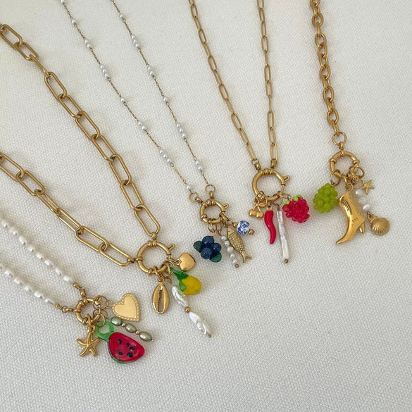 Necklace Titanium Steel Fruit Heart Style Electroplating
