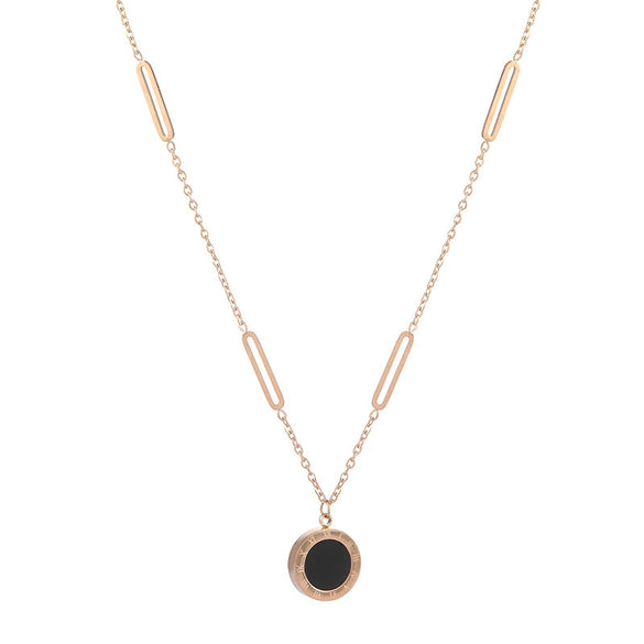 Necklace Titanium Steel Geometric Ball Chain Electroplating
