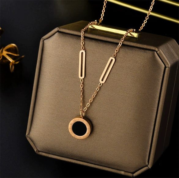 Necklace Titanium Steel Geometric Ball Chain Electroplating