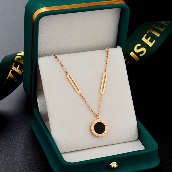 Necklace Titanium Steel Geometric Ball Chain Electroplating