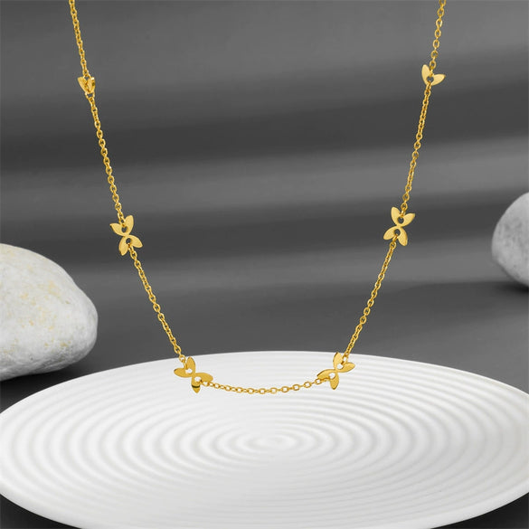 Necklace Titanium Steel Geometric Box Chain Vacuum Electroplated In Furnace Retro Styling Unisex