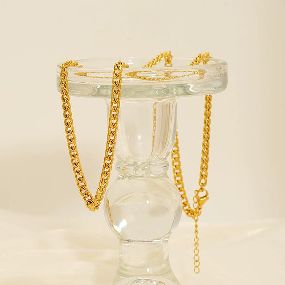 Necklace 316L Stainless Steel Geometric Cuban Chain Electroplating Unisex