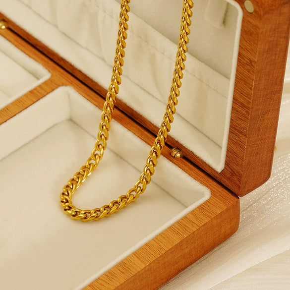 Necklace 316L Stainless Steel Geometric Cuban Chain Electroplating Unisex