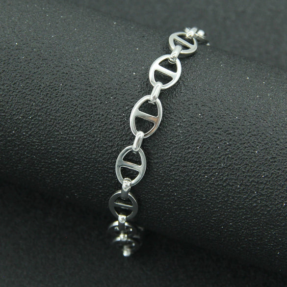 Necklace Titanium Steel Geometric Cuban Chain Stitching Oval Buckle Unisex