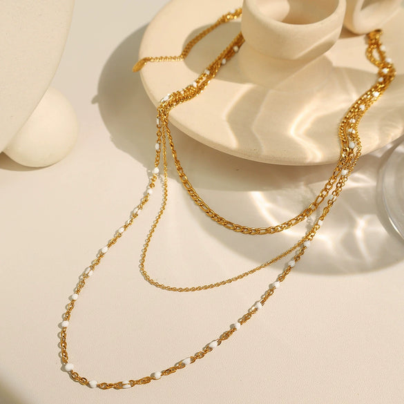 Necklace 316L Stainless Steel Geometric Ins Style Electroplated