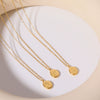Necklace Titanium Steel Geometric Irregular Flower Oval Pendant Electroplated 18K Gold Unisex Ochain