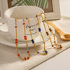 Necklace Titanium Steel Geometric Lapis Lazulite Red Agate Electroplating Women's