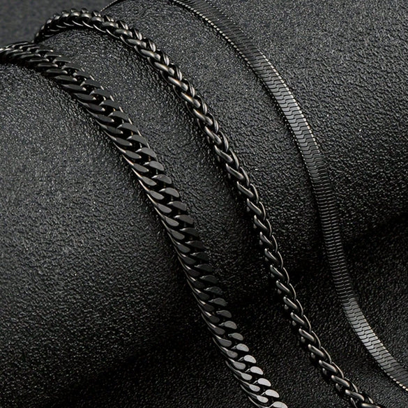 Necklace Titanium Steel Geometric O Word Chain Simple Hipster Hip Hop Style