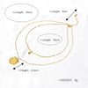 Necklace Titanium Steel Geometric Pattern Gold Plated Double Layer Chain Jewelry For Women