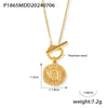 Necklace 316L Stainless Steel Geometric Pattern 18K Gold Plated Jewelry
