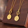 Necklace 316L Stainless Steel Geometric Pattern 18K Gold Plated Jewelry