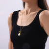 Necklace 316L Stainless Steel Geometric Pattern 18K Gold Plated Jewelry