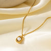 Necklace Titanium Steel Geometric Pearl Electroplating Snake Bone Chain Women's