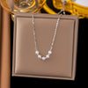 Necklace Titanium Steel Geometric Pearl Electroplating Snake Bone Chain Women's