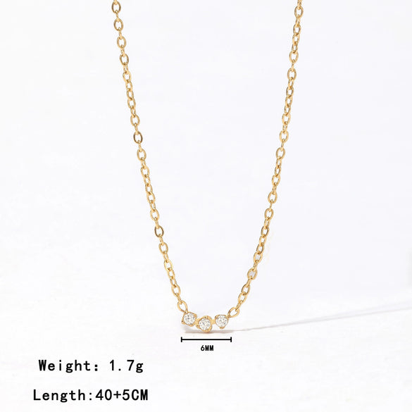 Necklace Titanium Steel Geometric Pendant O Chain Electroplated Minimalist Women's Jewelry