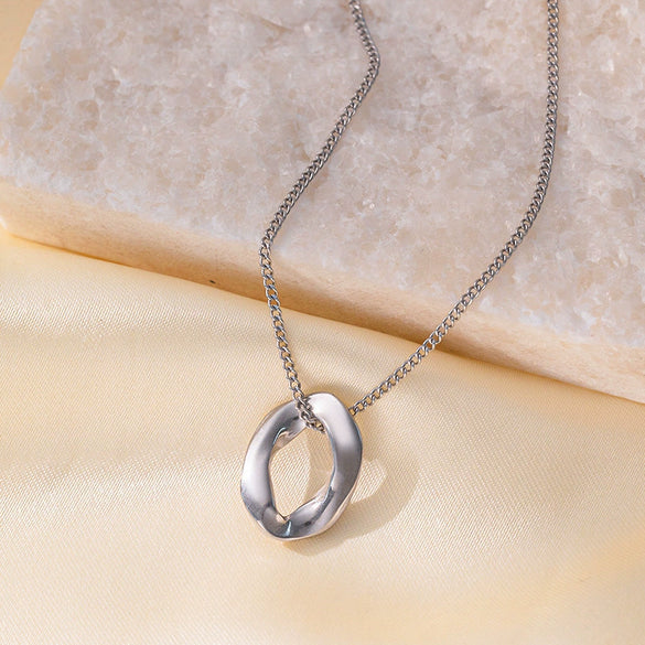 Necklace Titanium Steel Geometric Popular Style 18K Real Gold Plated