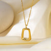 Necklace Titanium Steel Geometric Popular Style 18K Real Gold Plated