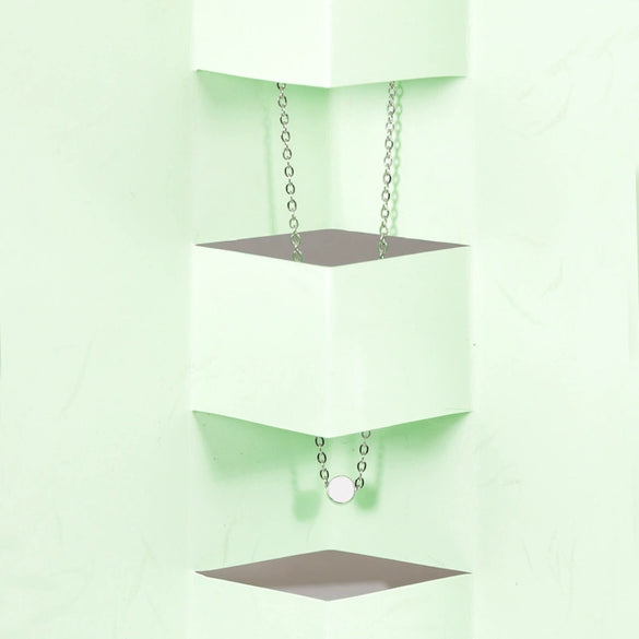 Necklace Titanium Steel Geometric Small Round Beads And Small Bean Cross Chain Original Design