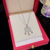 Necklace Titanium Steel Geometric Smiley Face Mixed Gemstone Setting