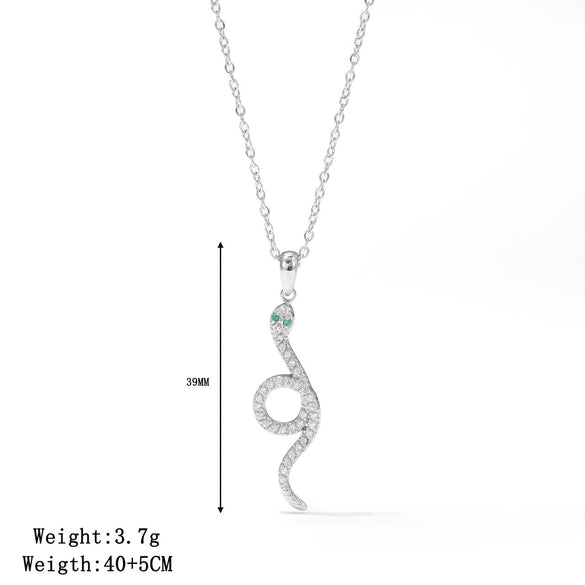 Necklace Titanium Steel Geometric Spirit Snake Pendant Electroplating For Women
