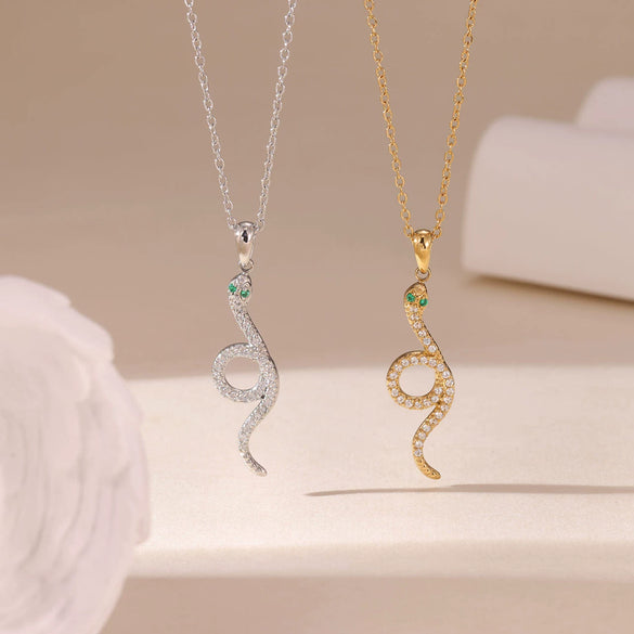 Necklace Titanium Steel Geometric Spirit Snake Pendant Electroplating For Women