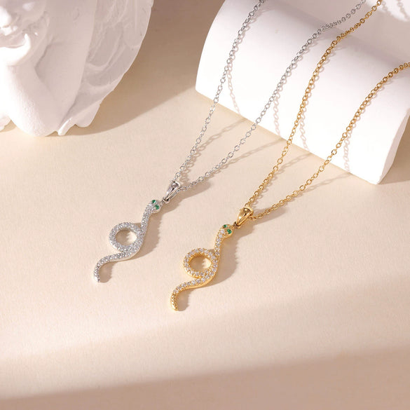 Necklace Titanium Steel Geometric Spirit Snake Pendant Electroplating For Women