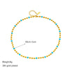 Necklace Titanium Steel Gold Beads Turquoise Beaded Braided Geometric Retro Electroplating